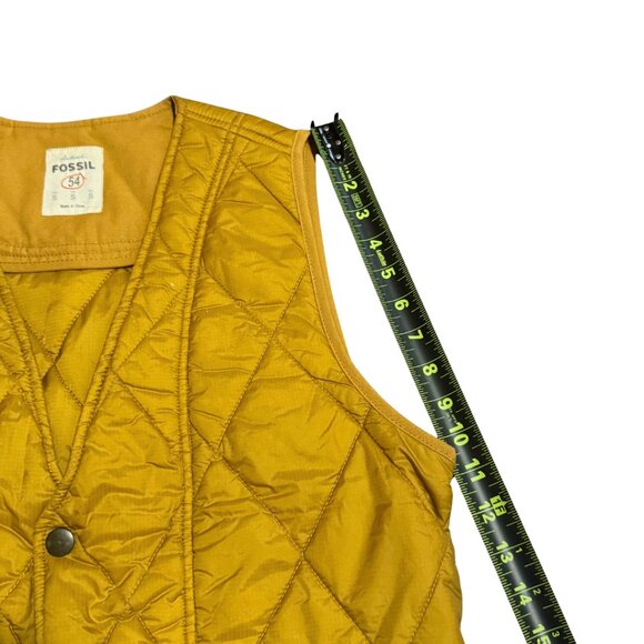 Fossil 54 Quilted Mustard Snap Vest – Size Small – Like New - Picture 8 of 14
